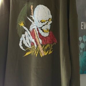 Stance Olive Green Sweatshirt with Skeleton Graphic